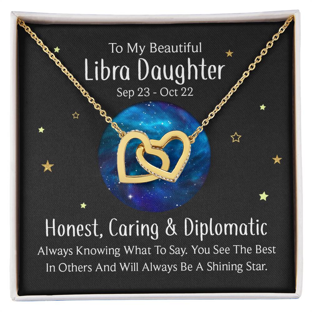 Libra daughter Interlocking Hearts Necklace for Special Occasions