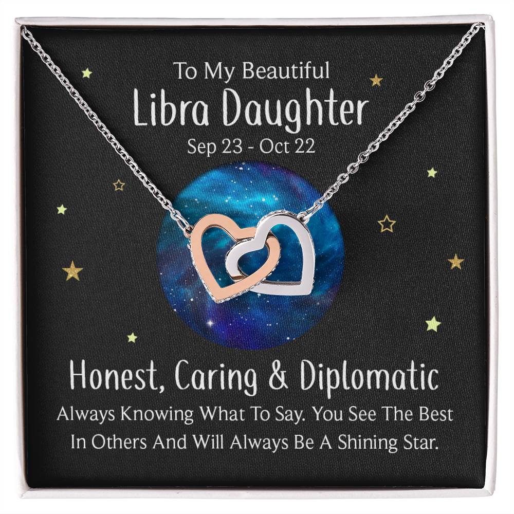 Libra daughter Interlocking Hearts Necklace for Special Occasions