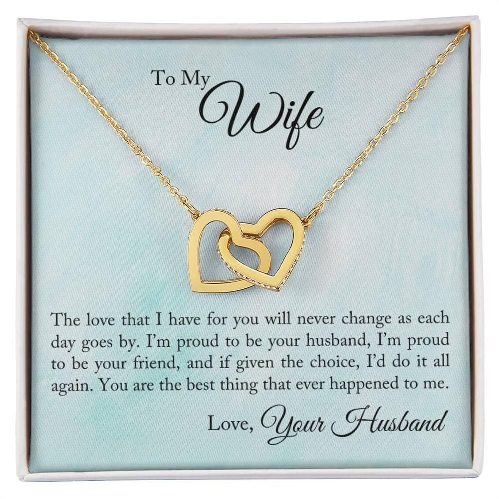 Cherished Embrace: Elegant Interlocked Necklace - A Romantic Gift for Your Wife