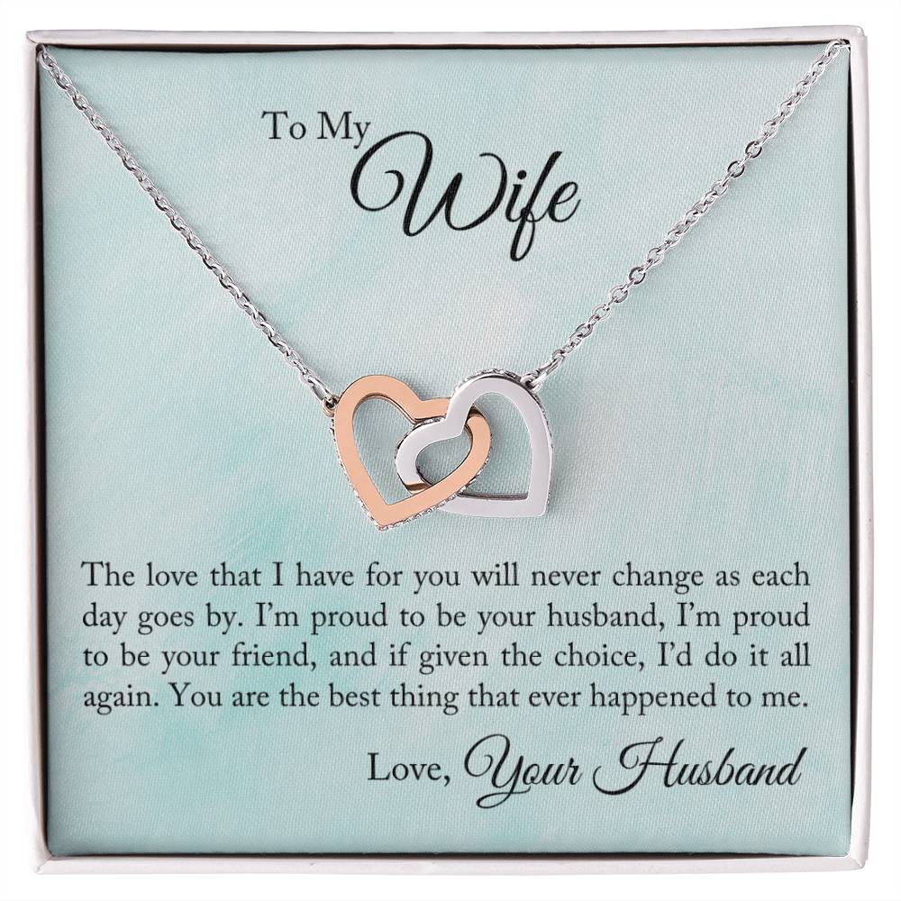 Cherished Embrace: Elegant Interlocked Necklace - A Romantic Gift for Your Wife