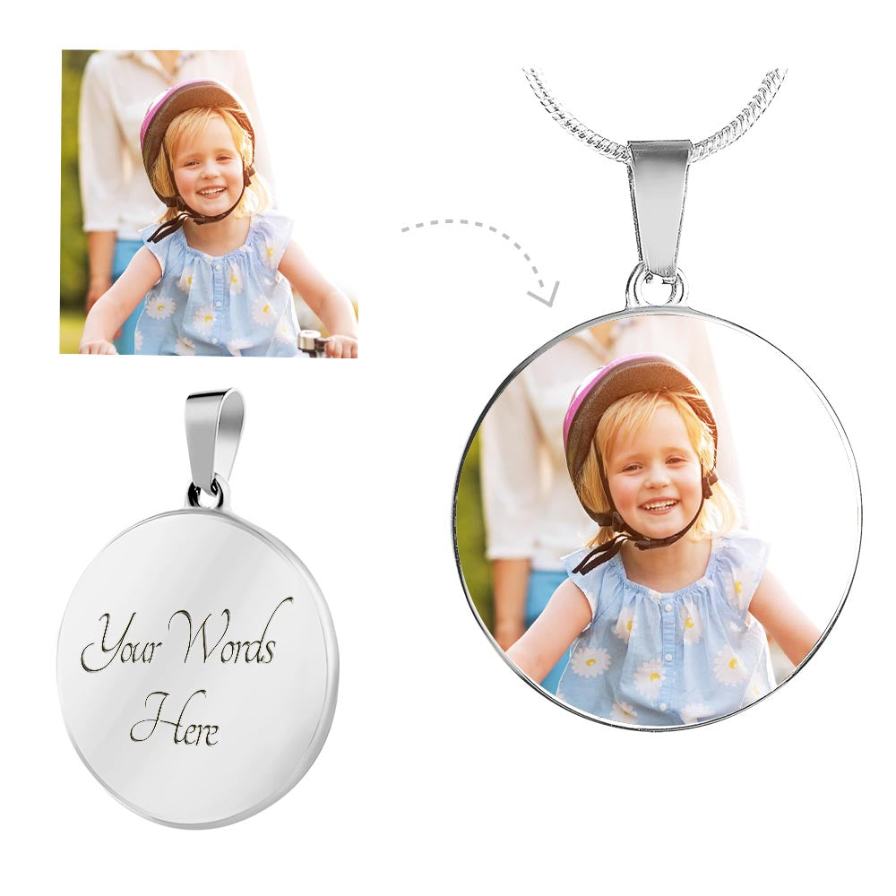 Personalized Baby Photo Circle Necklace - Cute New Mommy Gift