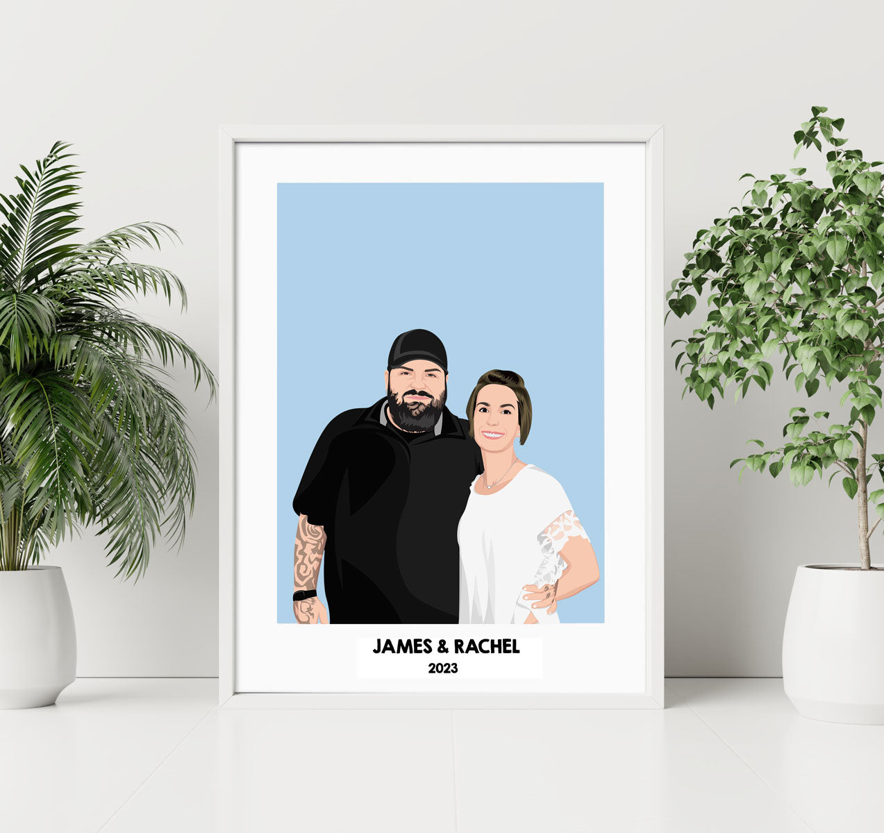 Personalized Hand drawn Couples Portrait Frames