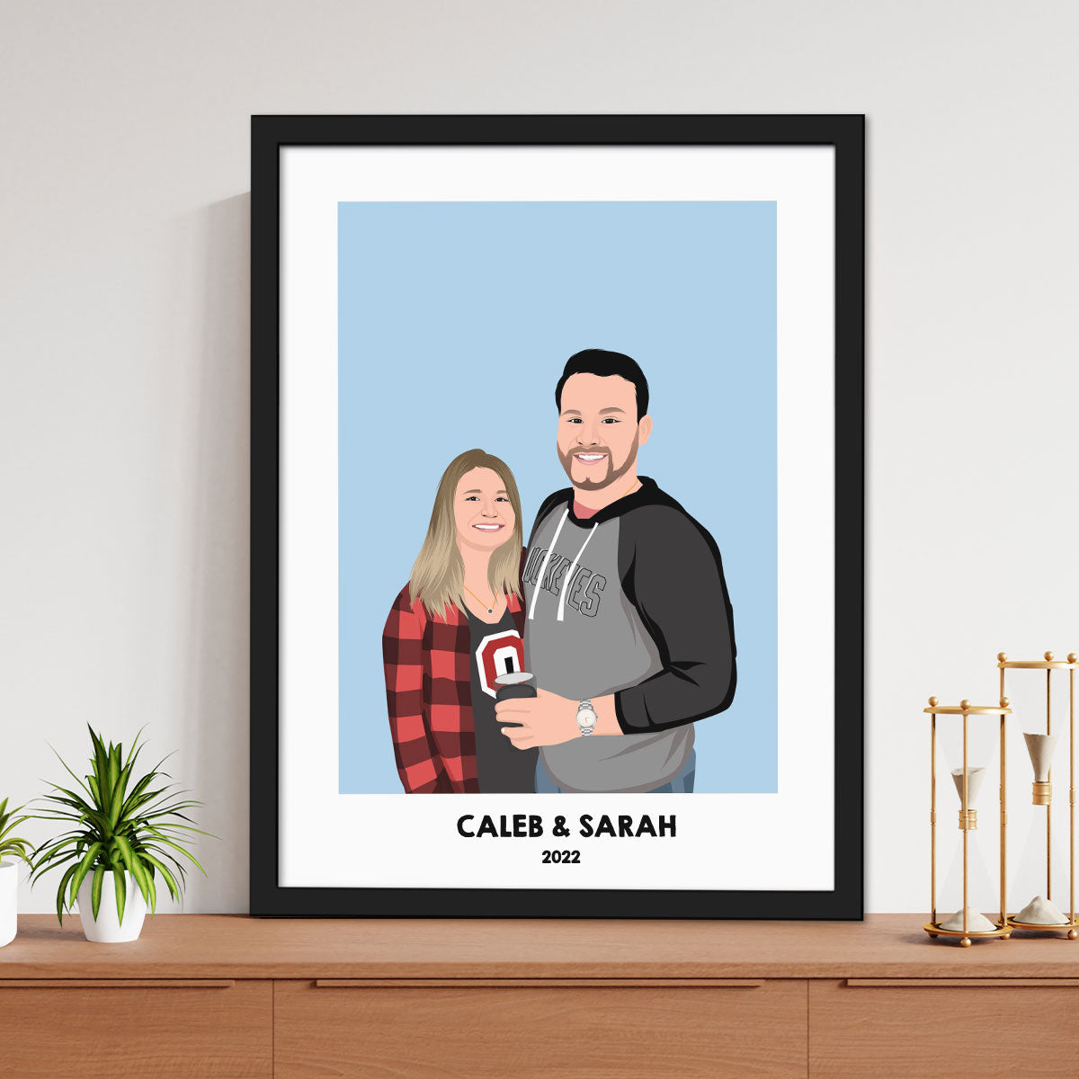 Personalized Hand drawn Couples Portrait Frames